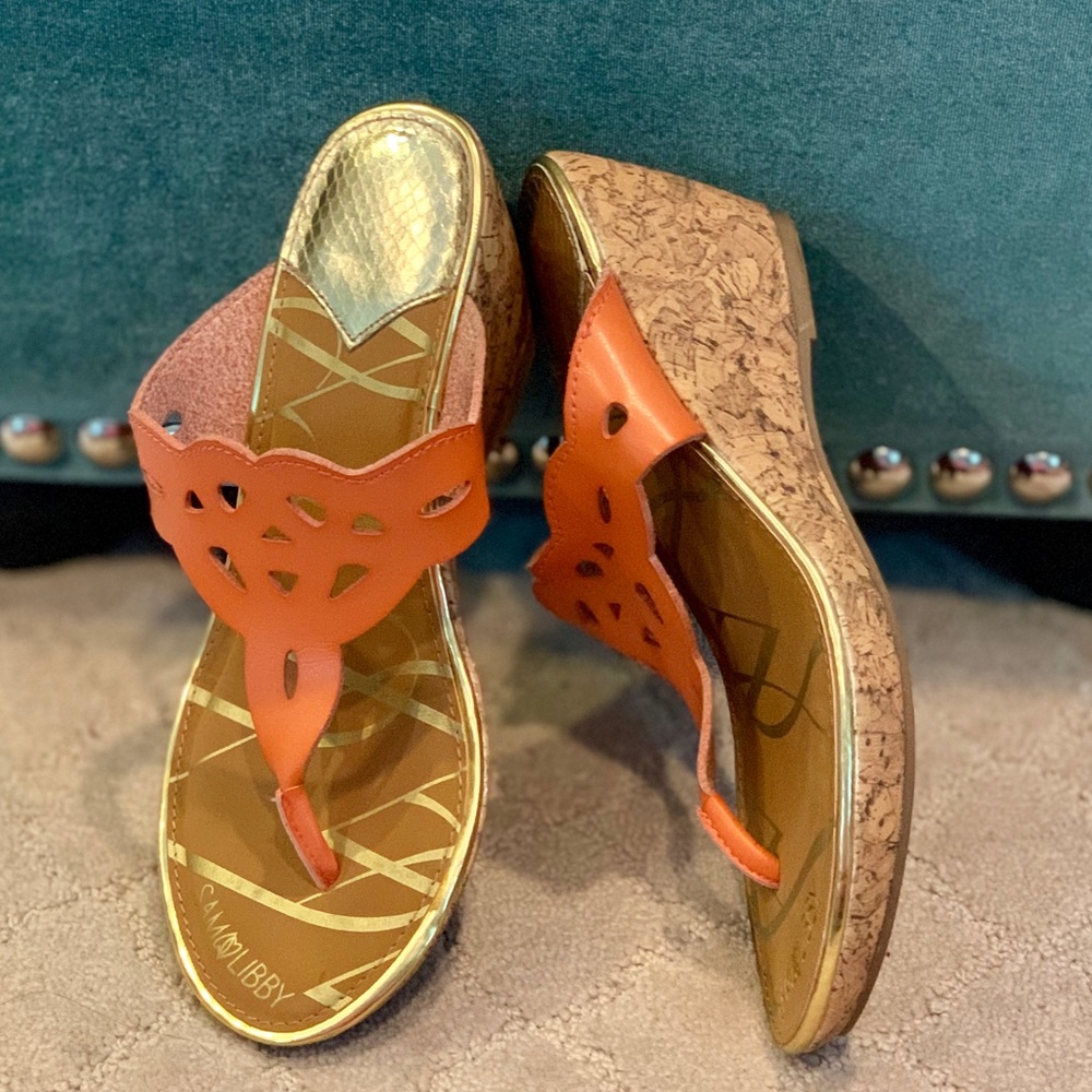 Sam and Libby Thong wedges size 6.5